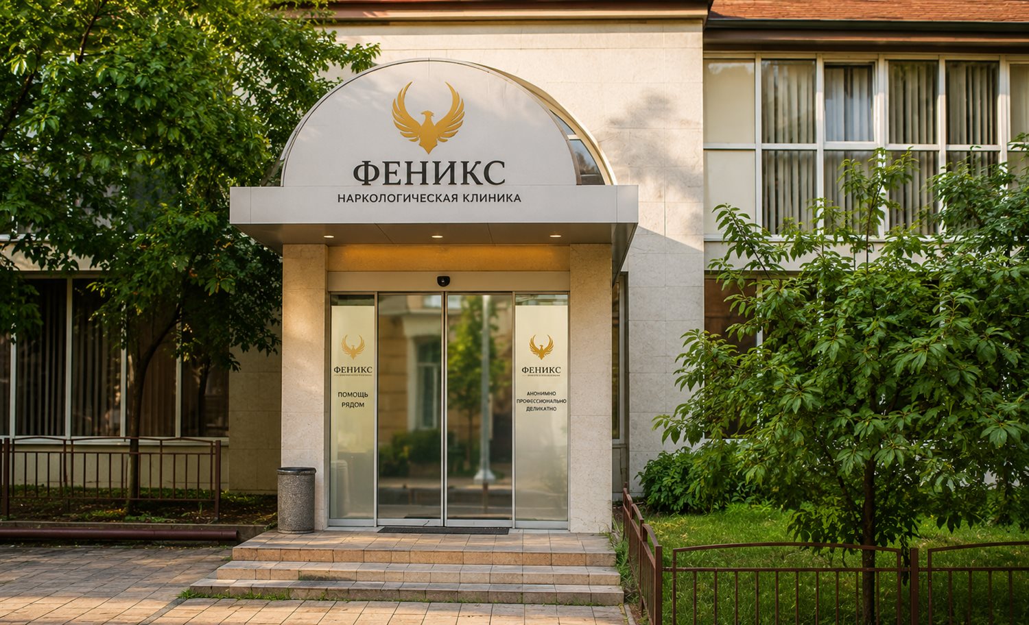 Вход в наркологическую клинику «Феникс» в Константиновске